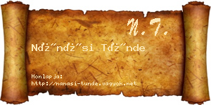 Nánási Tünde névjegykártya